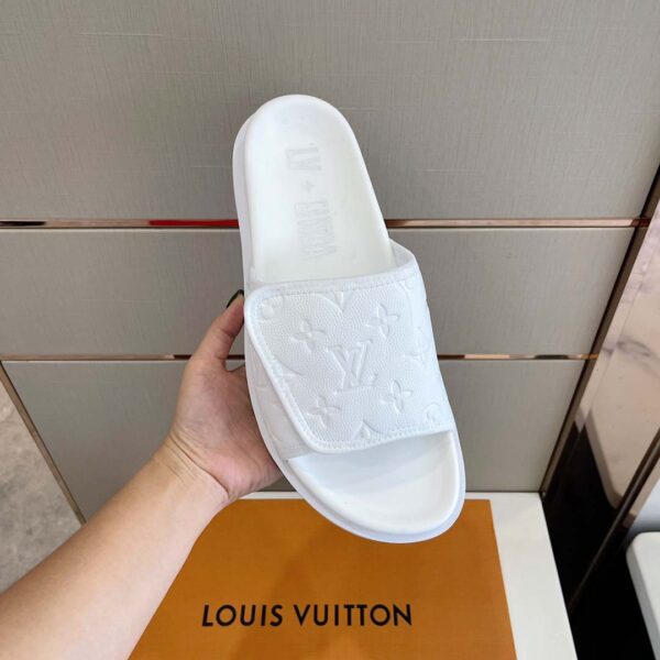 Dép Louis Vuitton Lvxnba Miami Mules like auth hoa chìm màu trắng