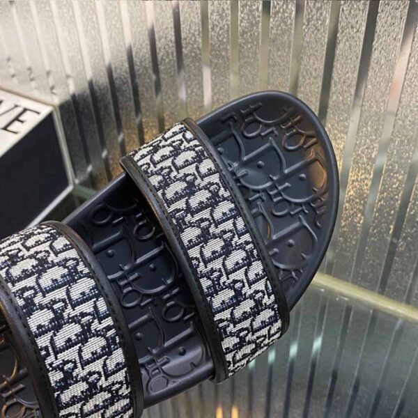 Dép sandal Dior like au đế dập logo họa tiết quai bo viền