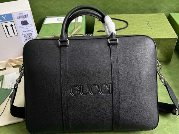 Túi xách nam Gucci like au Business Case with Gucci Logo màu đen