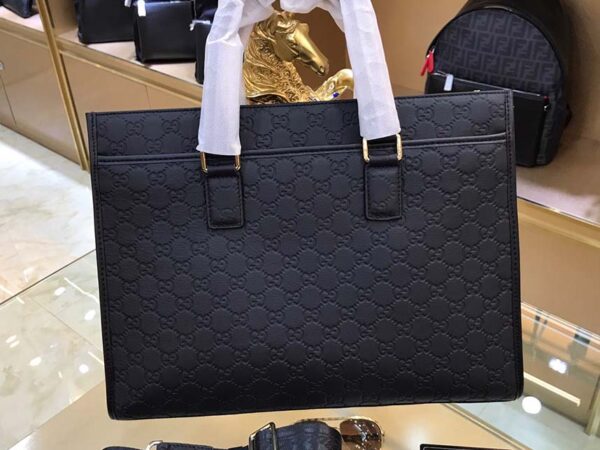 Túi xách nam Gucci siêu cấp họa tiết logo khóa vàng màu đen