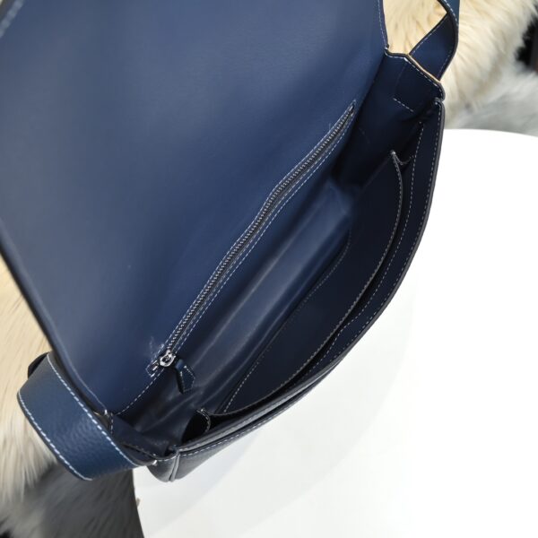 Túi đeo Hermes siêu cấp nam họa tiết nắp gài màu xanh