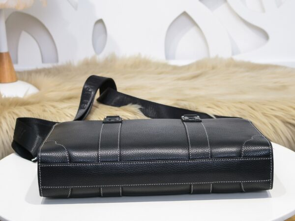 Túi xách nam Hermes siêu cấp họa tiết logo in nổi màu đen