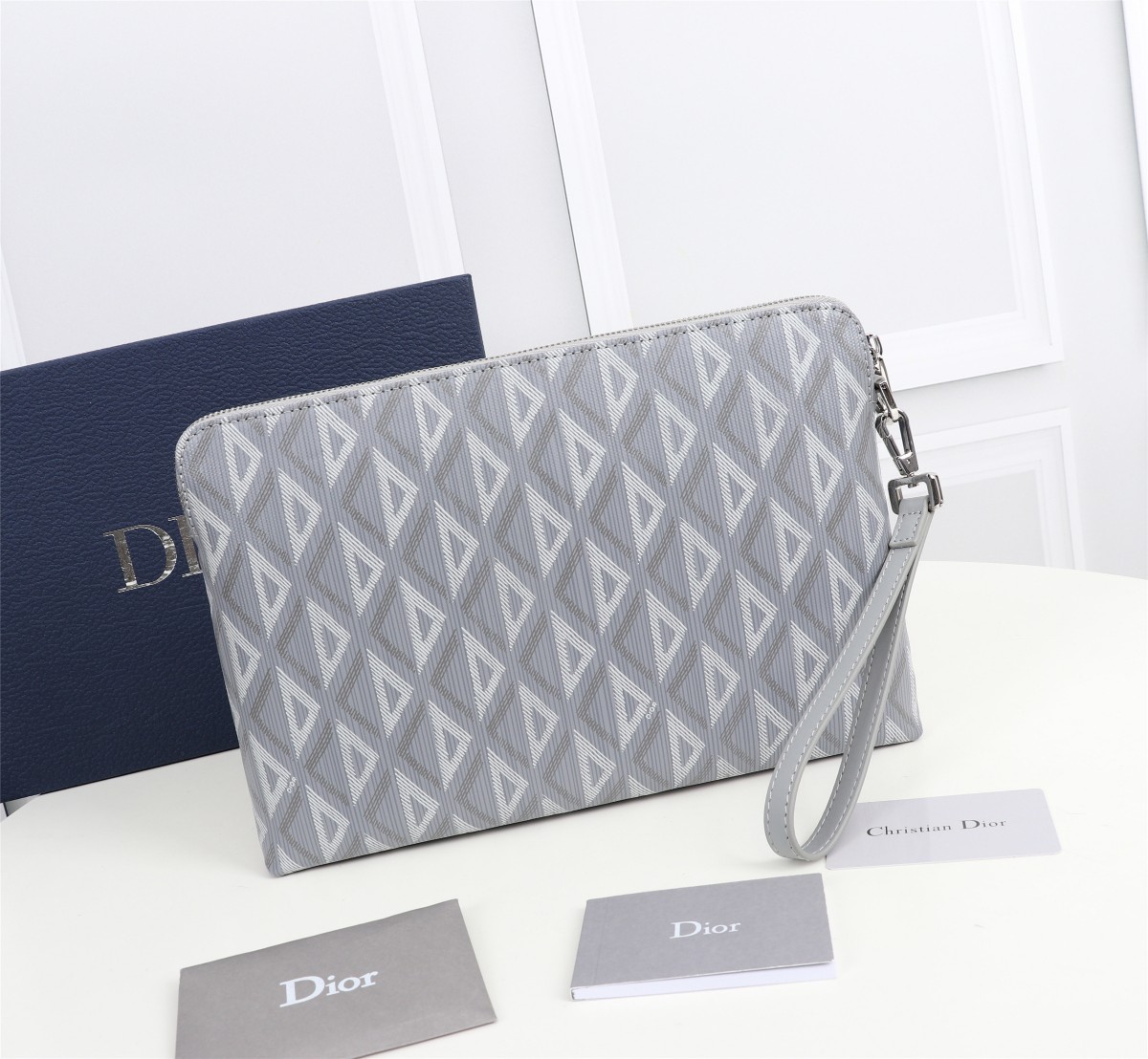 Dior Hit The Road Shoulder Bag Diamond CD Grey in Smooth Calf Leather with  Silvertone  US