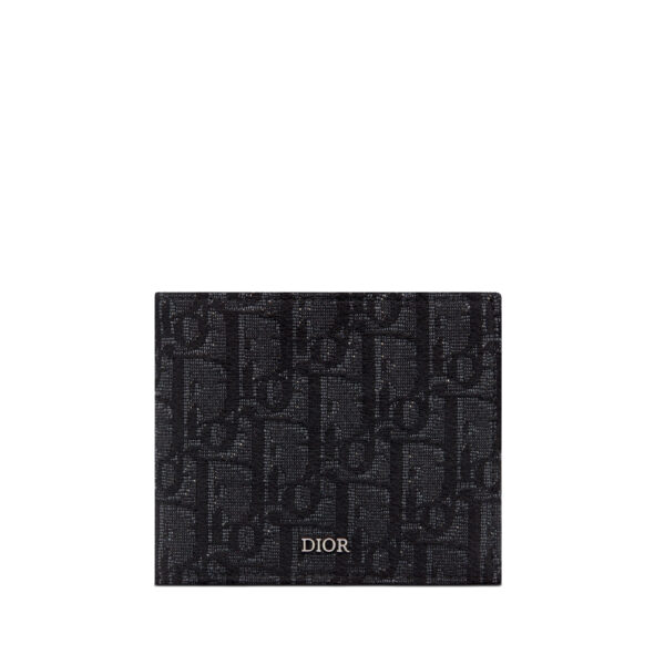 Ví Dior Black Dior Oblique Jacquard họa tiết logo màu đen