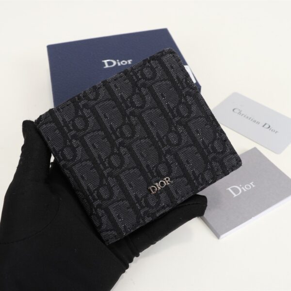 Ví Dior Black Dior Oblique Jacquard họa tiết logo màu đen