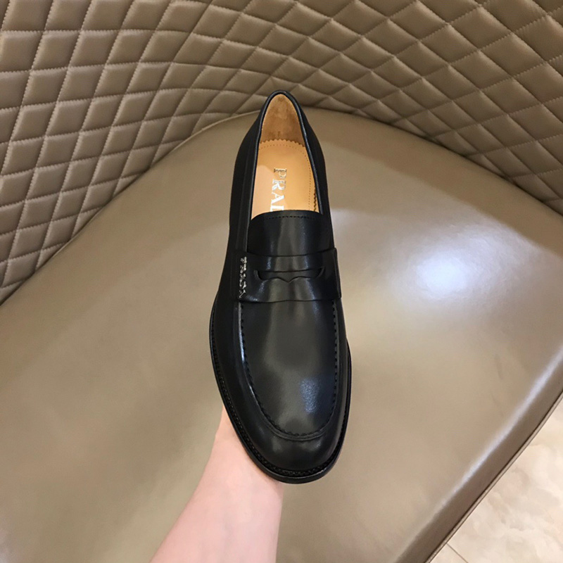 Giày lười Prada siêu cấp đế cao tag ẩn khóa logo lệch GPD02