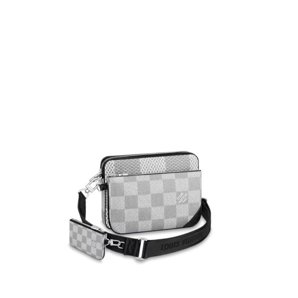 Túi đeo chéo Louis Vuitton siêu cấp Trio Messenger Bag caro trắng