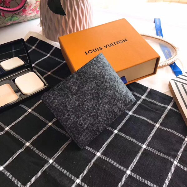 Ví nam Louis Vuitton siêu cấp Marco Wallet caro màu đen