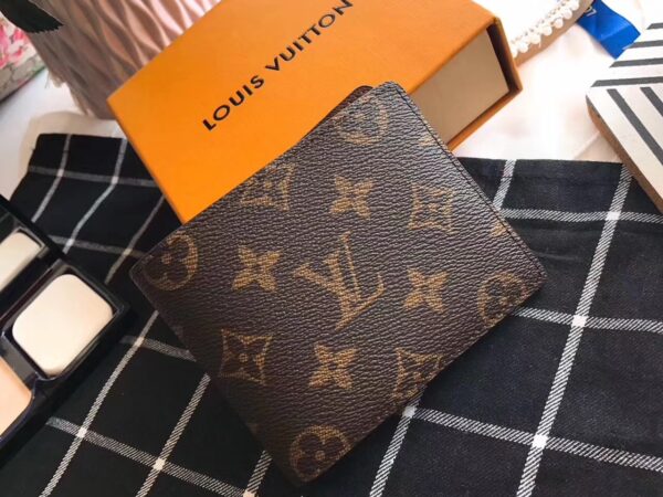 Ví nam Louis Vuitton siêu cấp Multiple Wallet Monogram hoa nâu