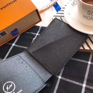 Ví nam Louis Vuitton siêu cấp Slender Wallet Monogram Eclipse hoa đen