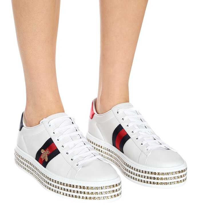 Giày Gucci Ace Sneakers With Crystals cho nữ