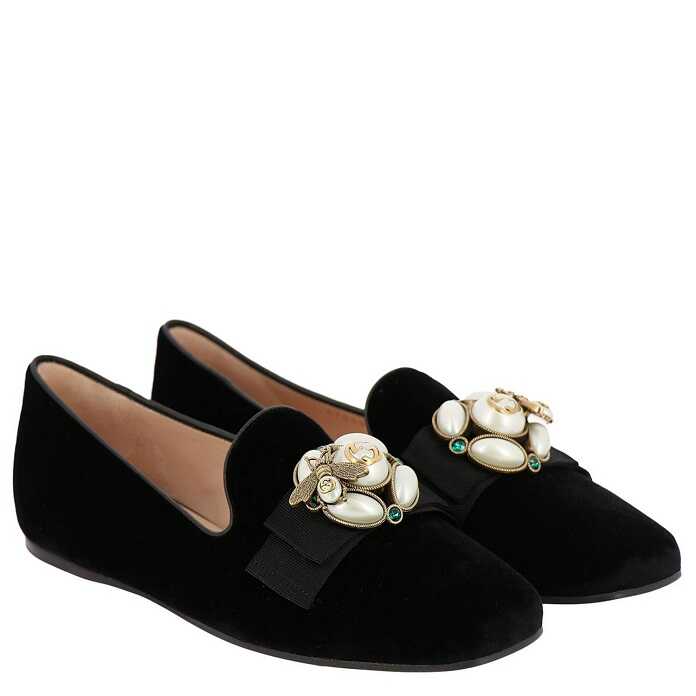 Giày Gucci nhung Ballet Flat With Bee
