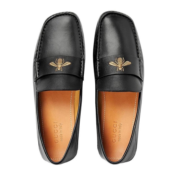 Giày Gucci Leather Driver With Bee Moccasin họa tiết con ong nổi bật
