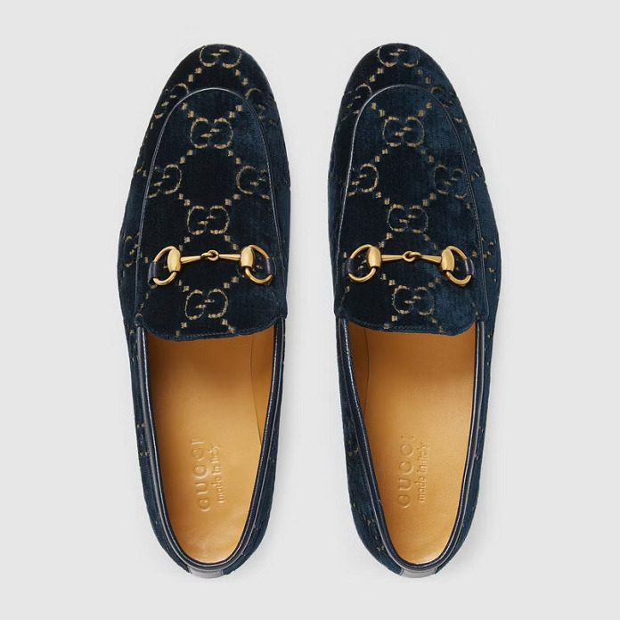 Giày Gucci Men Jordaan GG Velvet Loafer chất liệu nhung độc lạ