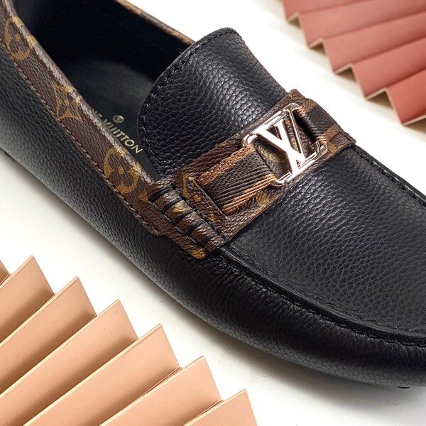 Giày lười Louis Vuitton Hockenheim like auth tag hoa nâu