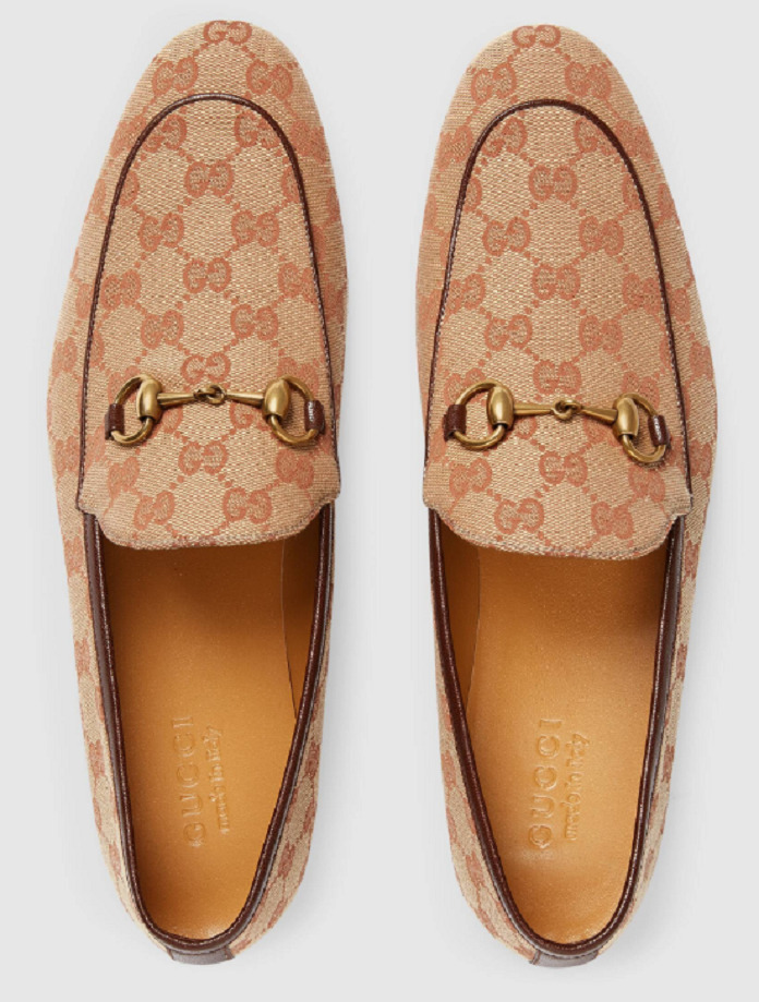 Giày Men’s Gucci Jordaan GG Canvas Loafer màu nâu trầm dễ chịu