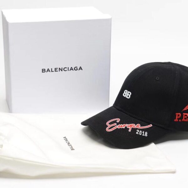 Mũ nam Balenciaga siêu cấp màu đen họa tiết thêu BB Europa