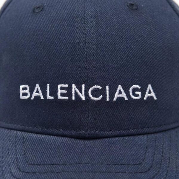 Mũ nam Balenciaga siêu cấp màu xanh họa tiết logo thêu chỉ trắng