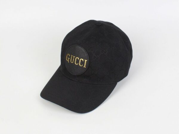 Mũ nam Gucci siêu cấp màu đen họa tiết logo tròn