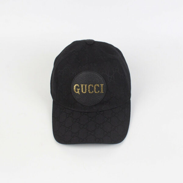 Mũ nam Gucci siêu cấp màu đen họa tiết logo tròn
