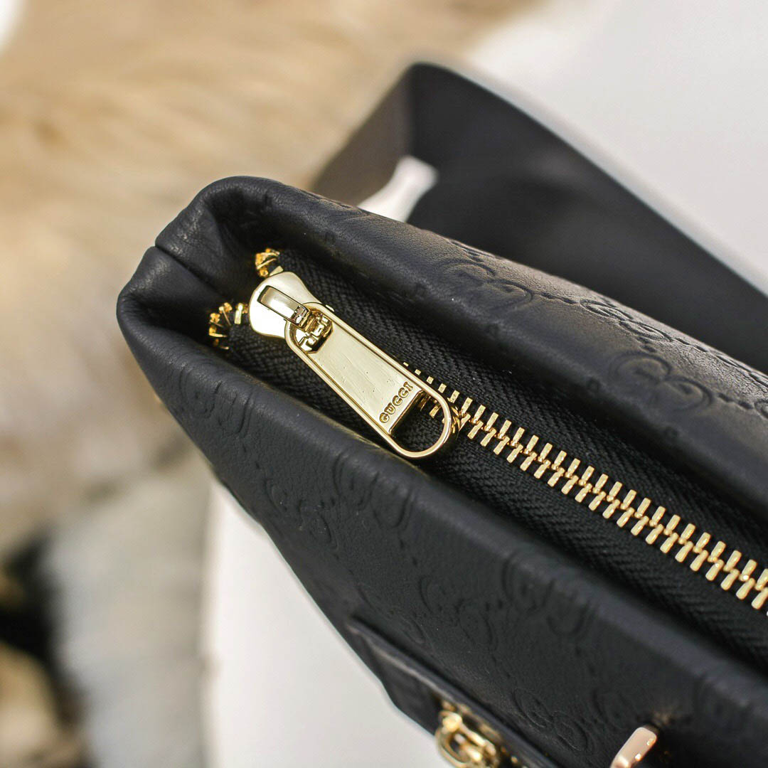 Túi xách nam Gucci siêu cấp màu đen họa tiết ngăn phụ