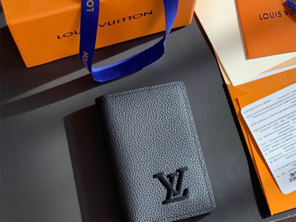 Ví Louis Vuitton siêu cấp đựng thẻ Pocket Organizer logo đen