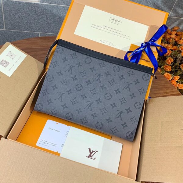 Ví Louis Vuitton like au Pochette Voyage hoa xám VLV42
