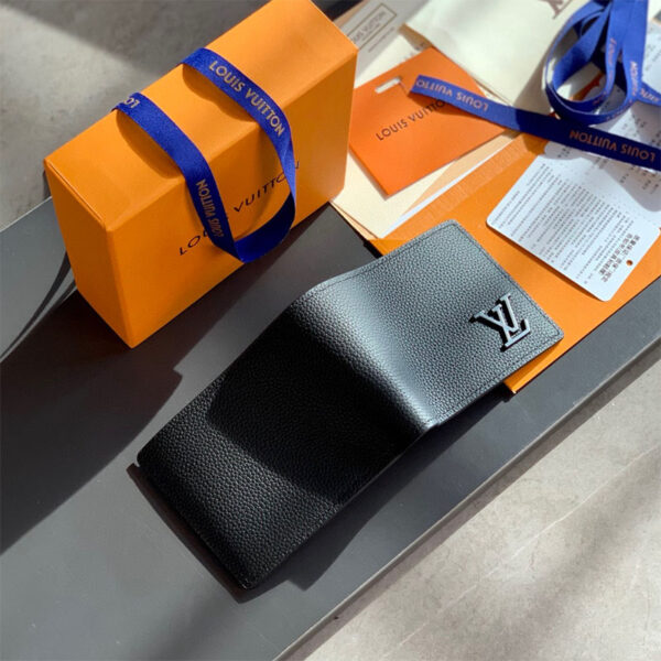Ví nam Louis Vuitton siêu cấp Multiple Wallet logo chữ đen