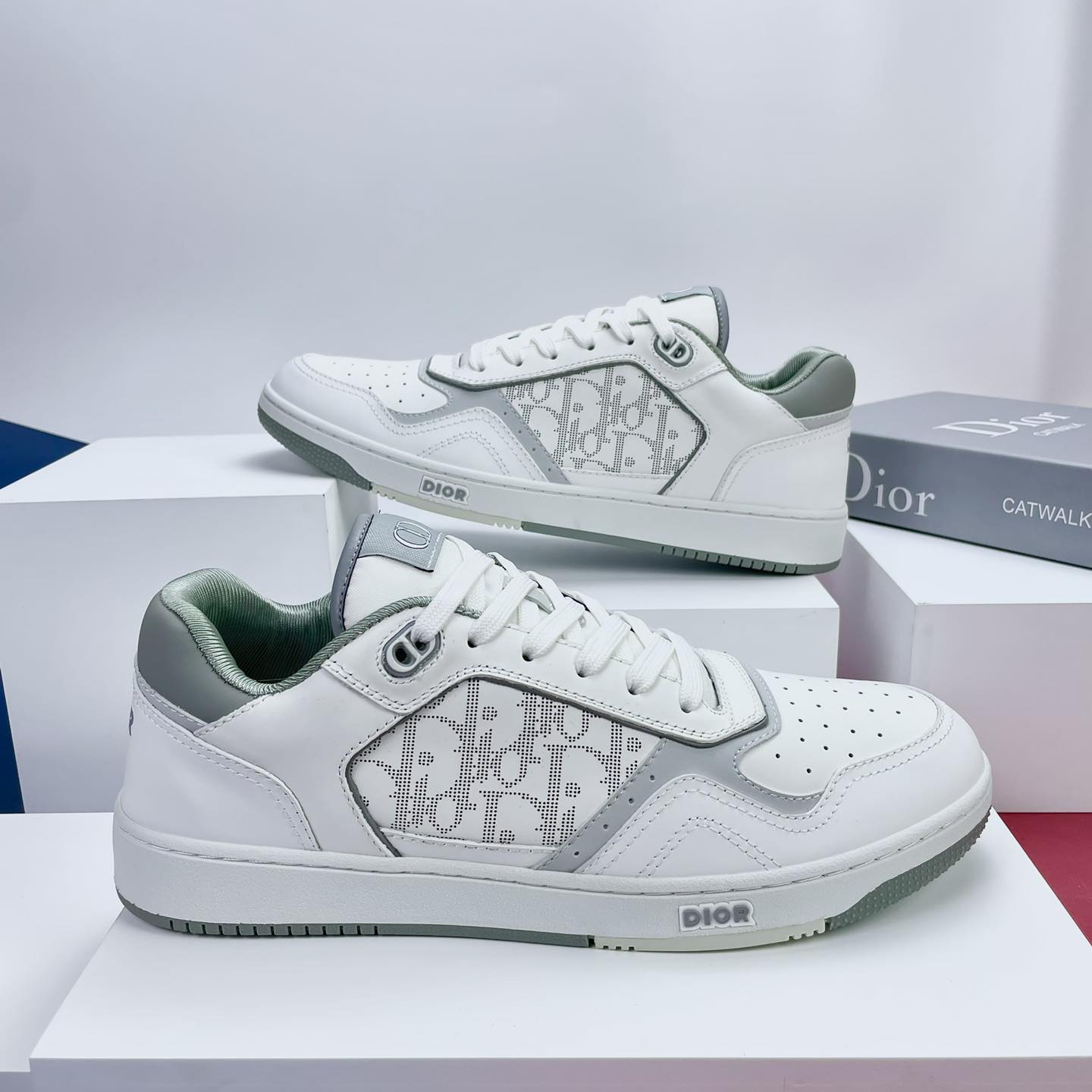 Giày Dior B27 Low Top Calfskin Oblique Galaxy White 3SN272ZSBH000   LUXITY
