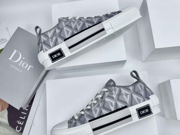 Giày Dior B23 Low Top Sneaker Dior Gray CD Diamond Canvas Like Auth