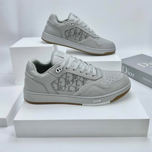 Giày Dior B23 Low Top Sneaker Gray Smooth Calfsk Like Auth