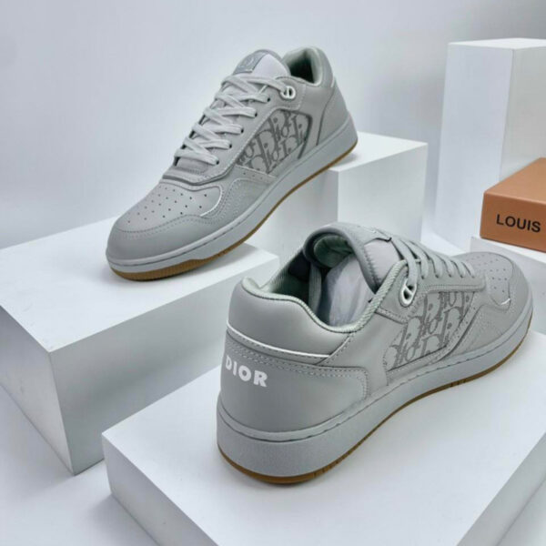 Giày Dior B23 Low Top Sneaker Gray Smooth Calfsk Like Auth