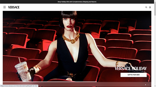 Website chính hãng Versace giúp khách hàng có thêm những sự lựa chọn