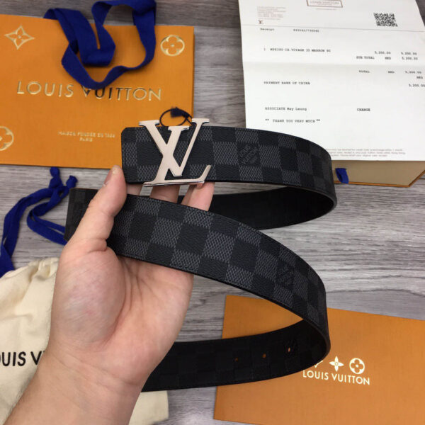 Thắt lưng Louis Vuitton like au Black Damier Infini khóa trắng