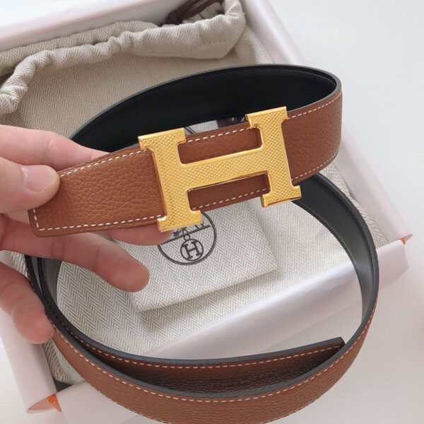 Thắt lưng Hermes like au chữ H Guillochee belt buckle khóa vàng bản 3.2 Cm