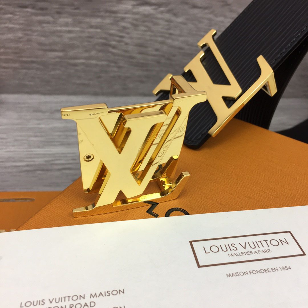 Thắt lưng Louis Vuitton like au da epi khóa logo màu vàng