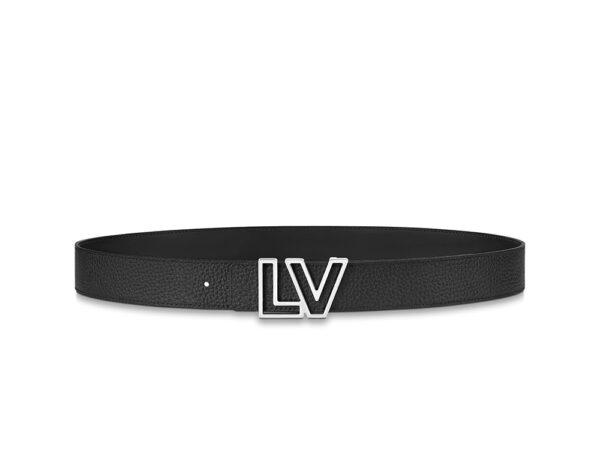 Thắt lưng LV like au Monument Outline 35mm Reversible Belt khóa logo rỗng