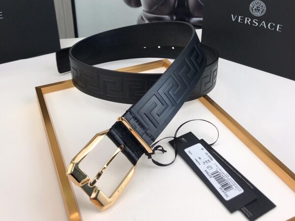 Thắt lưng Versace siêu cấp dây hoa văn khóa kim màu vàng