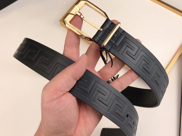 Thắt lưng Versace siêu cấp dây hoa văn khóa kim màu vàng