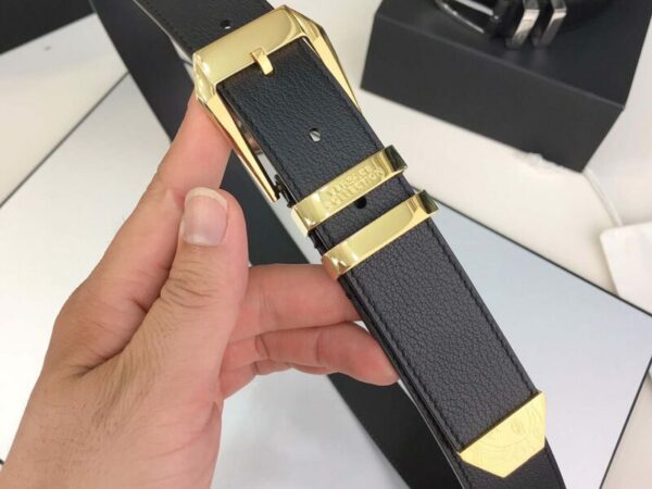 Thắt lưng Versace siêu cấp khóa kim khắc chữ màu vàng