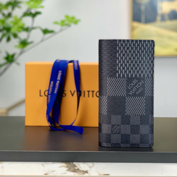 Ví dài Louis Vuitton like au Brazza Wallet Gray Damier Graphite 3D Coated Canvas