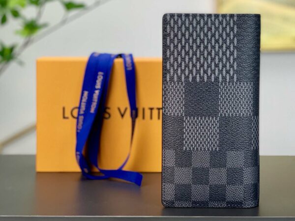 Ví dài Louis Vuitton like au Brazza Wallet Gray Damier Graphite 3D Coated Canvas
