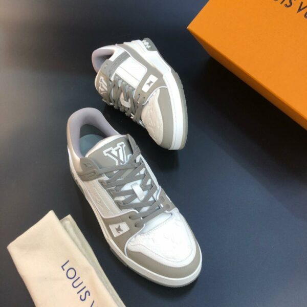 Giày Louis Vuitton like au LV Trainers Monogram Denim màu nâu