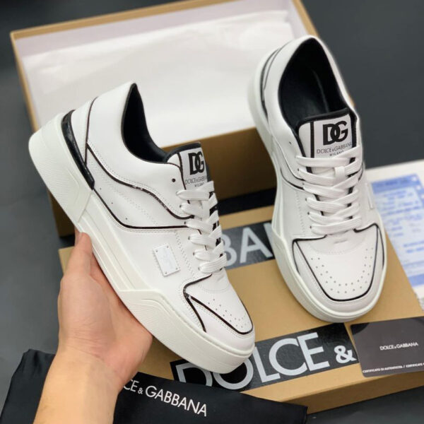 Giày thể thao Dolce Gabbana siêu cấp Calfskin Nappa New Roma Sneaker white