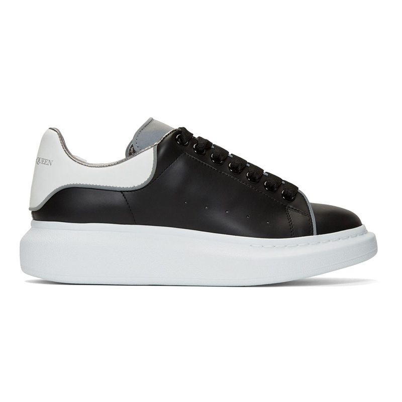 Alexander McQueen Reflective-trimmed Leather Exaggerated-sole Sneakers in  White | Lyst