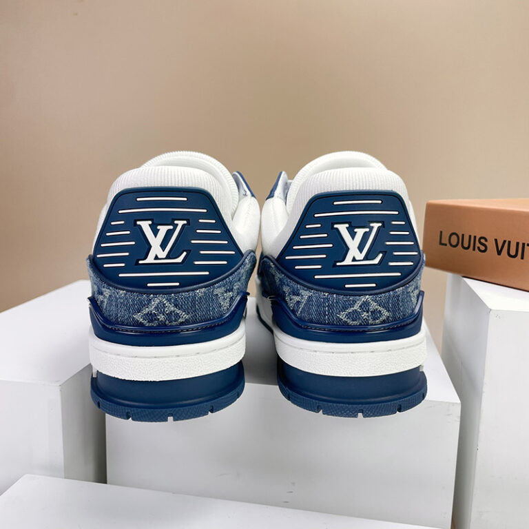 Giày Louis Vuitton Lv Trainer Monogram Denim White Blue Like Auth Siêu Cấp Like Auth 99 Tung 1270