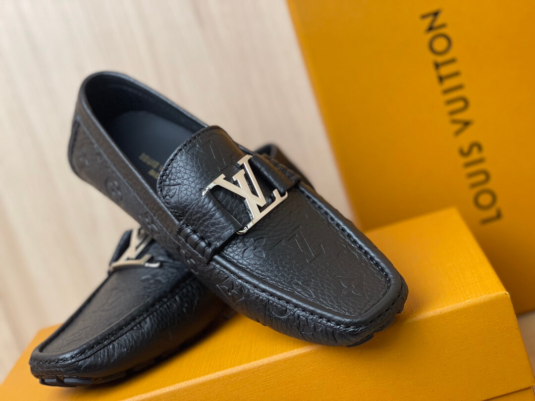 Giày lười Louis Vuitton Monte Carlo Moccasin họa tiết hoa chìm Like Auth
