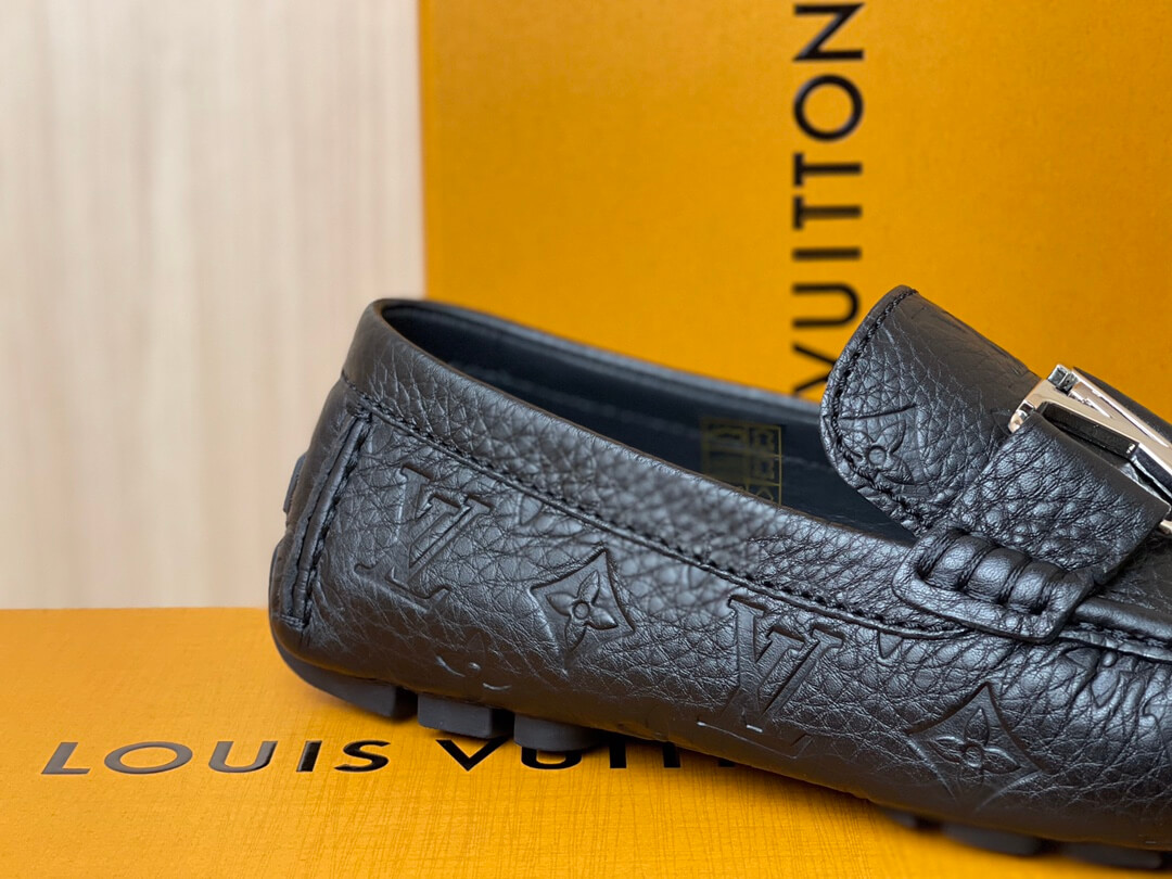Giày lười Louis Vuitton Monte Carlo Moccasin họa tiết hoa chìm Like Auth