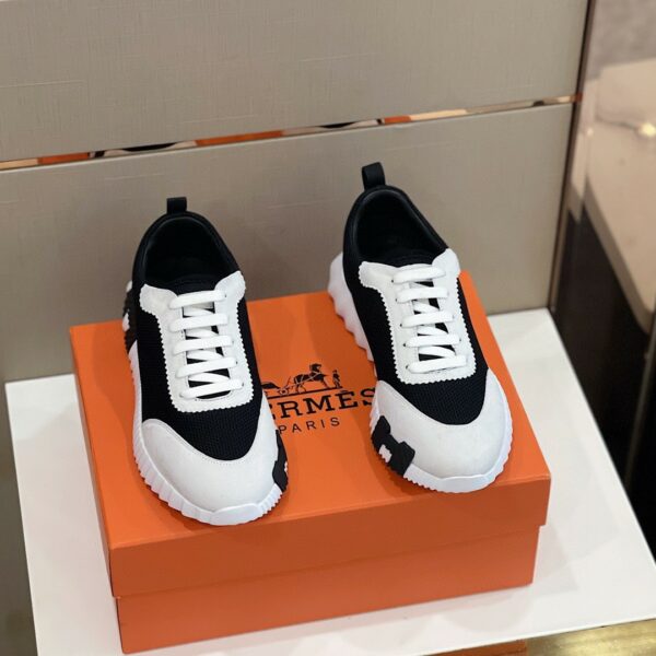 Giày thể thao Hermes like au Bouncing Sneaker phối lưới đen trắng