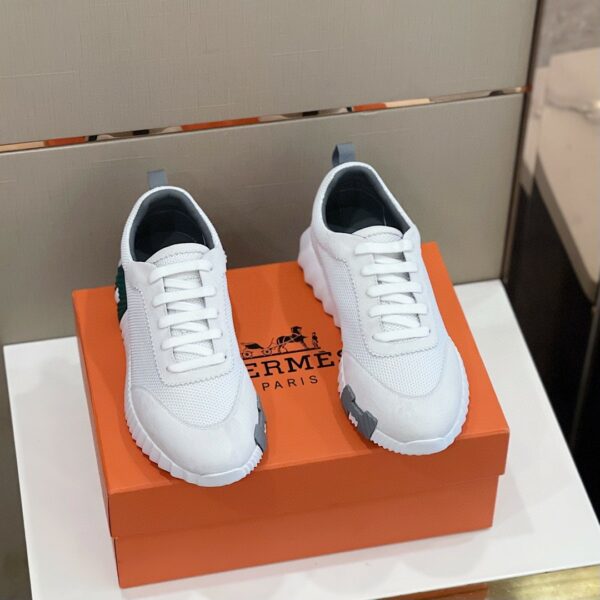 Giày thể thao Hermes like au Bouncing Sneaker phối lưới màu trắng